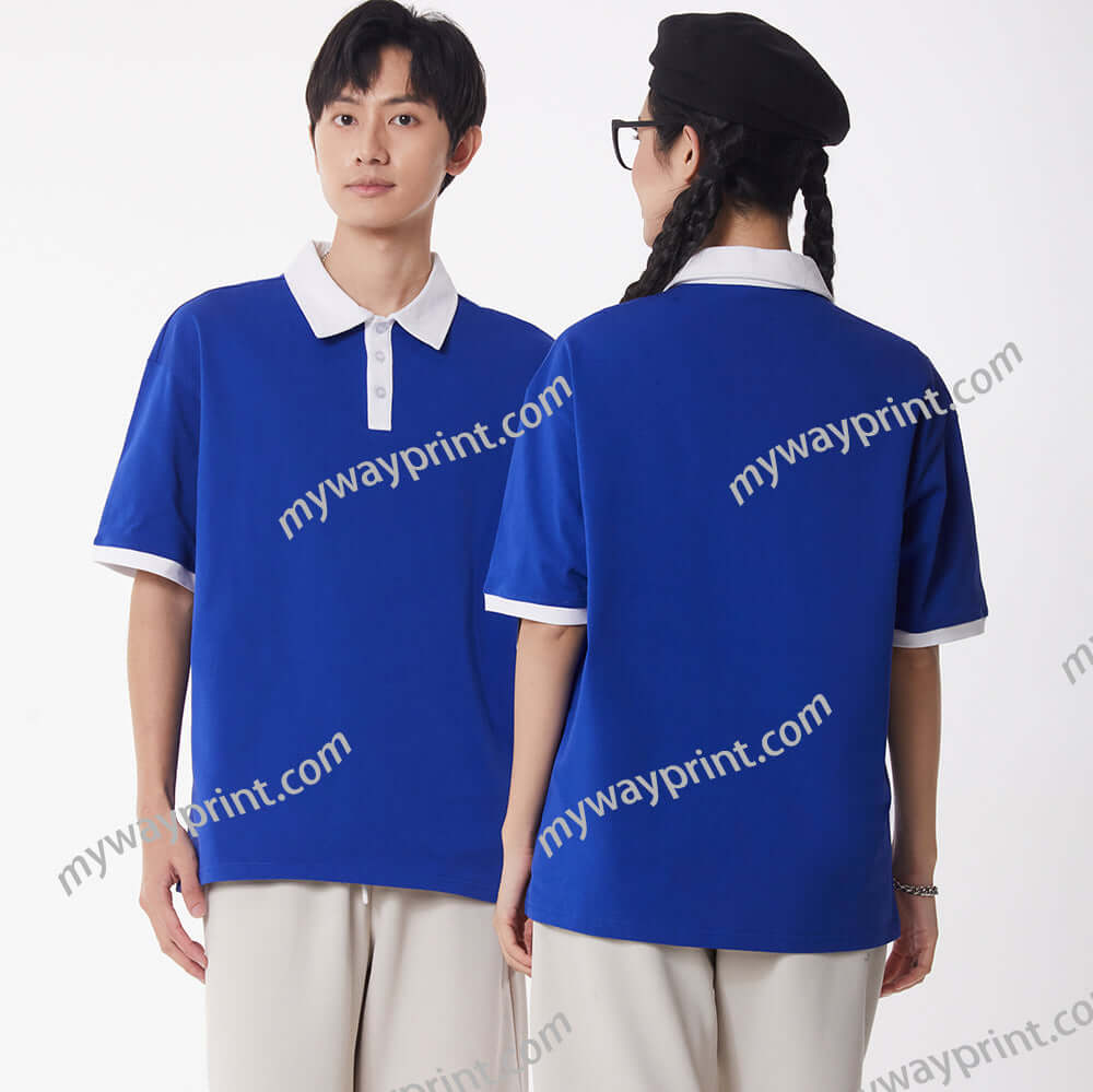 DH|78019厚手綿100%ドロップショルダーポロシャツ10色6.8OZ