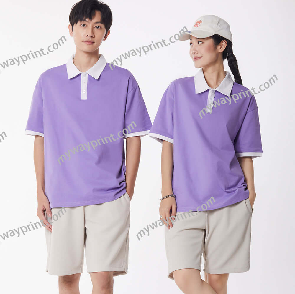 DH|78019厚手綿100%ドロップショルダーポロシャツ10色6.8OZ