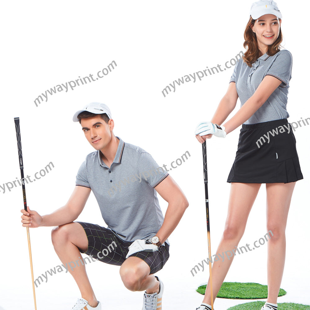 高級P02ヘビーウェイトCVC綿ゴルフPOLOシャツ9色5.6OZ