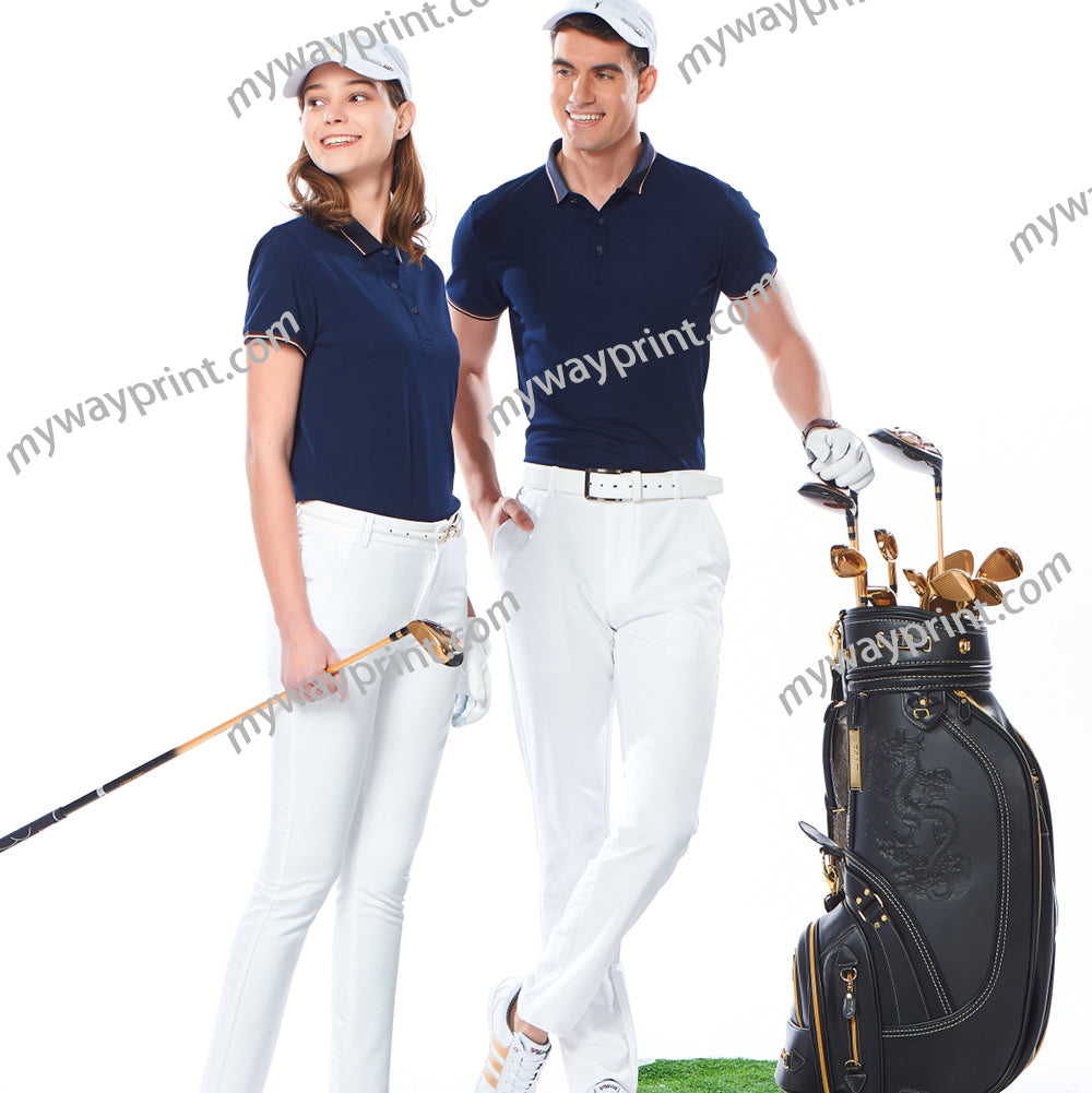 高級P02ヘビーウェイトCVC綿ゴルフPOLOシャツ9色5.6OZ