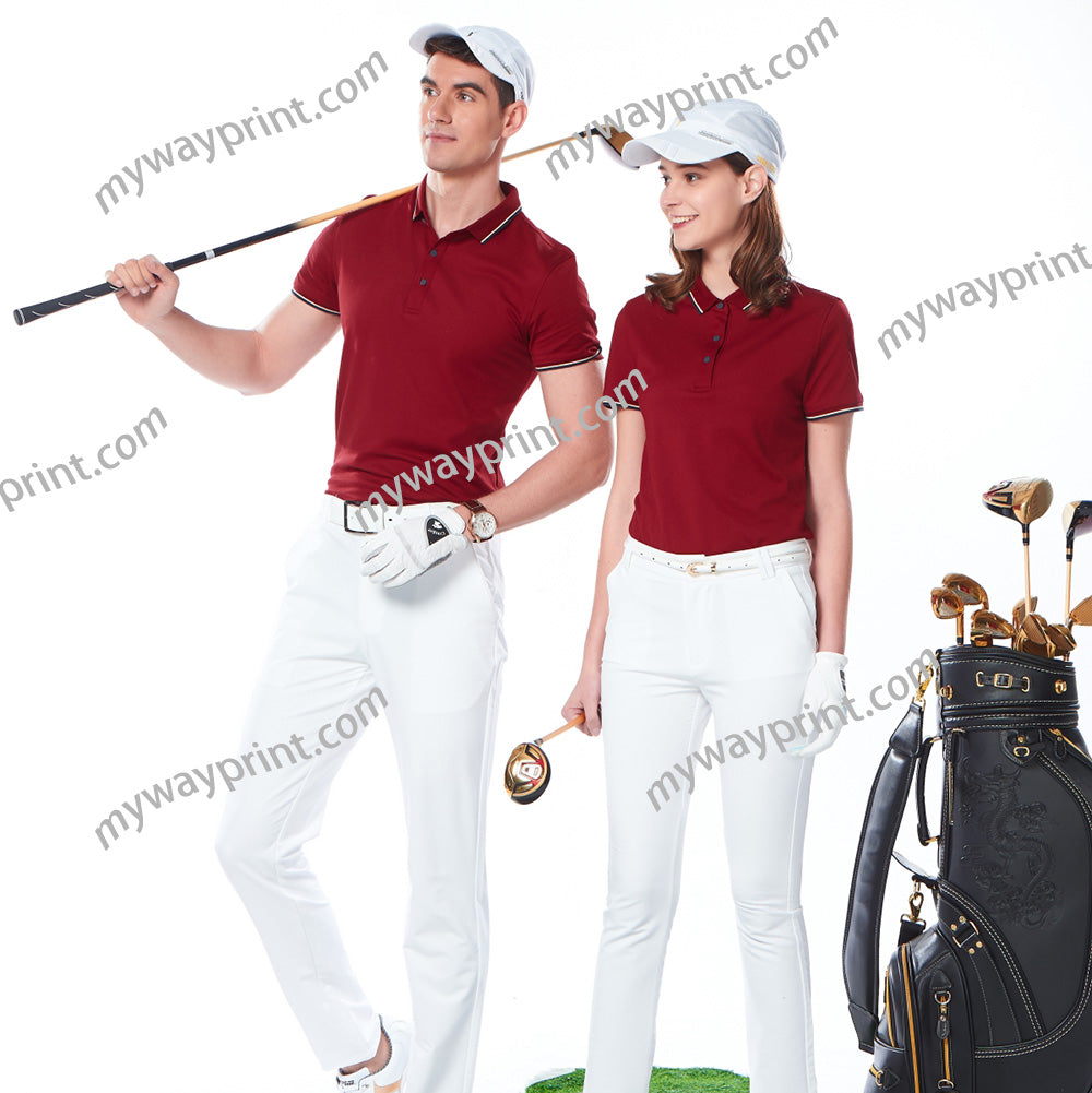 高級P02ヘビーウェイトCVC綿ゴルフPOLOシャツ9色5.6OZ